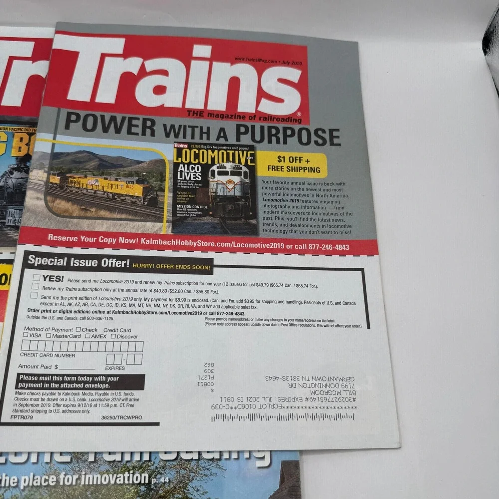 Trains Magazine Full Year 2019 Collection 12 Issues Railroading History Multi